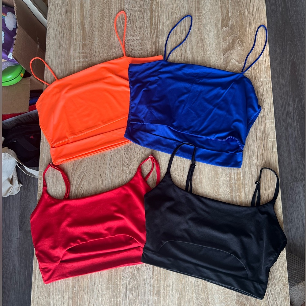 Bundle of FIVE Crop Top Tanks with cut outs